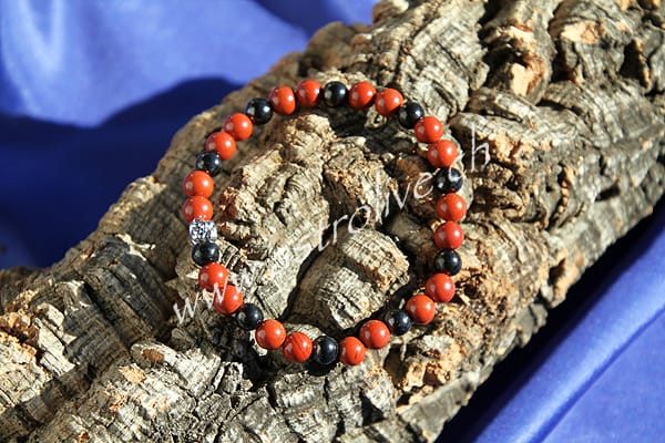 Bracciale shungite e diaspro rosso