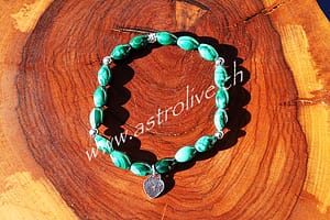 Bracciale malachite con cuore