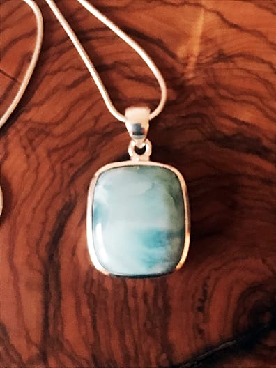  Pendente larimar quadro in argento 925 (senza catenina)