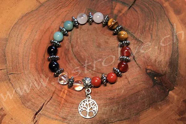 Bracciale 7 chakra con inserti e albero della vita in metallo 24