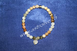 Bracciale Pietra di luna con cuore e inserto in argento 925