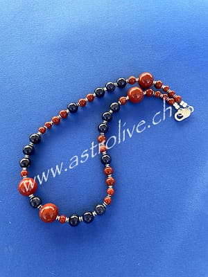 Collana Diaspro rosso lapislazzuli