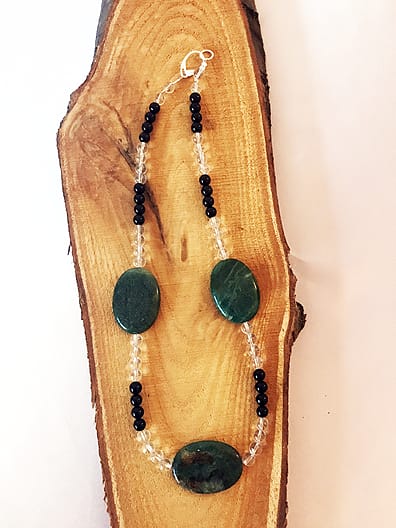 Collana african giada con onice e cristallo di rocca